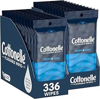 Cottonelle Fresh Care Toallitas húmedas desechables para llevar, toallitas húmedas para adultos, paquete de 24 para llevar, 14 toallitas por paquete (336 toallitas en total), el empaque puede variar