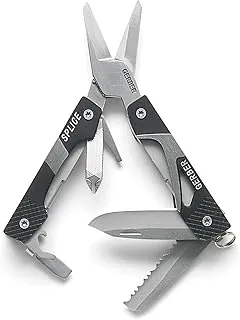 Cuchillo de bolsillo Gerber Gear Splice EDC multiusos con cuchilla, tijeras, destornillador, abridor de botellas, negro