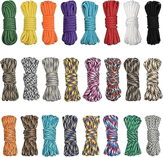 Cuerda de Paracord de 24 Colores Cuerda Multifuncional Paracord Cuerdas 550lb Paracord de Supervivencia Combo Aleatorio Kit de Manualidades, para Hacer Cordón, Pulsera, Collar de Perro, Idea para