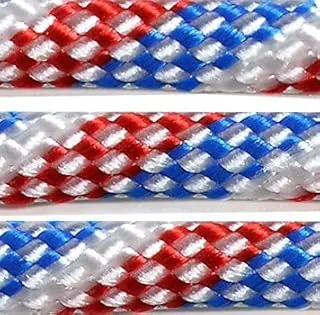 Cuerda de supervivencia tipo III Commercial 550 Paracord de 100 pies, hecha en Estados Unidos, cuerda de supervivencia para exteriores (rojo, blanco y azul 6868)