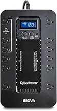 CyberPower EC850LCD UPS Ecológico de respaldo de batería y protector contra sobretensiones, 850VA/510W, 12 tomas, modo ECO, compacto, certificado UL