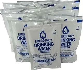 Datrex Paquete de agua de emergencia de 4.227 oz - Suministro de 3 días/72 horas (18 paquetes), blanco