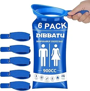 DIBBATU Bolsas desechables de orina para mujeres, 6/12 bolsas de orina de viaje aptas para mujeres, bolsas de orina de 30.4 fl oz para viajes para mujeres/hombres, bolsas de emergencia unisex para