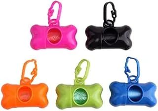 Dispensador de bolsas de excremento en forma de hueso, dispensador de bolsas de eliminación de desechos de mascotas con bolsa de basura (color aleatorio)