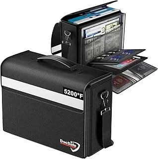 DocSafe Bolsa de Documentos Ignífuga con Múltiples Bolsillos, Organizador de Archivos Grande de 5200°F (17"x12.5"x7.2") Bolsa Ignífuga Impermeable Portadocumentos Importantes para Casa y Oficina