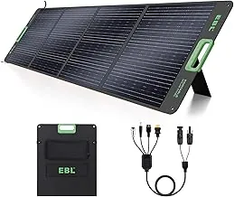 EBL Panel solar portátil de 200W para estación de energía, panel solar plegable impermeable IP65 con conector de salida MC-4 Anderson para RV, camping, apagón
