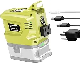 Ecarke - Inversor de potencia portátil de 200 W para Ryobi 18 V, para generador de exteriores con 2 salidas USB, led y alimentación de CA, convierte CC 18 V/20 V a CA 110 V-120 V (solo herramienta)