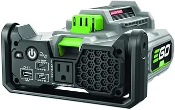 EGO POWER+ Inversor portátil, 400W, generador inversor de corriente, silencioso. Batería y cargador no incluidos - PAD5000