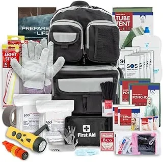 Emergency Zone Kit de supervivencia de 72 horas para 2 y 4 personas | Bolsa para insectos con alimentos, agua, primeros auxilios, refugio de emergencia, equipo de supervivencia, bolsa de preparación