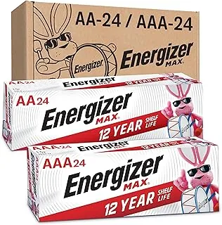 Energizer - Pilas AA y AAA, paquete combo de 48 unidades, contiene 24 pilas Max doble A y 24 pilas Max triple A