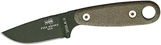 ESEE Knives Izula-II Cuchillo de hoja fija, mango Micarta, funda moldeada, placa con clip (verde OD)