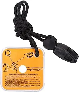 Espejo de señal de 2.3 pulgadas, espejo reflectante de supervivencia con indicador de objetivo y silbato, espejo de emergencia de rescate SOS de grado militar para senderismo, campamento, mochilero