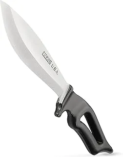 Estwing Cuchillo Bowie - Cuchillo de hoja fija de 6 pulgadas fabricado en Estados Unidos con construcción de acero forjado y funda de nailon reforzado, EBK-6