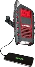 Eton Odyssey Radio meteorológica NOAA con manivela, radio de emergencia de todas las bandas, radio tormenta de onda corta AM/FM, Bluetooth, cargador de teléfono, RDS, solar, linterna multifunción, camping, senderismo