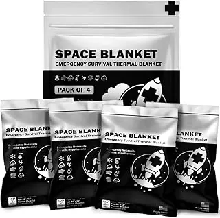 EVERLIT Mantas térmicas de Mylar de emergencia de supervivencia, kit de supervivencia espacial, manta de campamento perfecta para kit de primeros auxilios al aire libre, senderismo, supervivencia