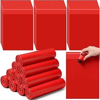 Feifeiya 300 bolsas de basura rojas pequeñas de 9 x 13 pulgadas, bolsas de basura rojas de riesgo biológico con tira adhesiva fuerte, bolsas de basura para residuos peligrosos de riesgo biológico