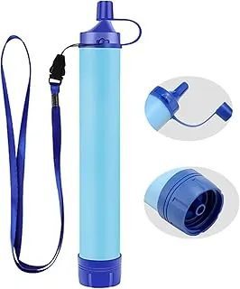 Filtro de agua de paja personal, preparación para emergencias, filtración de agua portátil para senderismo, camping, pesca, caza, aventuras al aire libre, mochilero, fondo de tornillo de 0.110