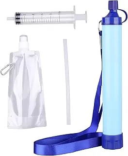 Filtro de agua personal para exteriores de 10000 galones, sistema de filtración ultraligero de 0.01 micrones de 4 etapas, purificador de agua portátil, pajitas de supervivencia para viajes al aire libre, expediciones en zonas silvestres y situaciones de emergencia