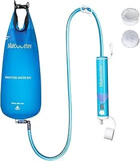 Filtro de Agua por Gravedad Üν con Bolsa de 2 Galones y Pantalla LED, Purificador de Agua de Supervivencia Portátil para Viajes, Senderismo y Emergencias, Sistema Compacto de Filtración de Agua por
