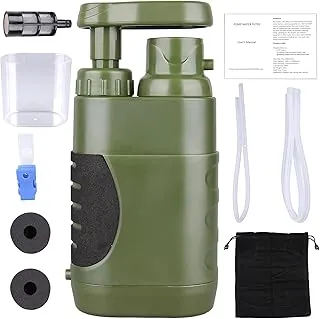 Filtro de agua portátil con bomba de mano, 100000 galones, filtro de agua de supervivencia, sistema de filtro de agua para mochileros de 3 grados, purificador de agua de campamento de 0.01 μm para