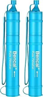 Filtro de agua portátil con pajita de 4 etapas y ultrafiltración de 0.1 micras | 3 secciones desmontables para fácil retrolavado | para exteriores, supervivencia y emergencias, paquete de 2