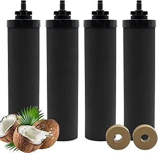 Filtros de agua de repuesto para Berkey, paquete de 4 elementos de purificación negros para sistema de filtración por gravedad BB9-2