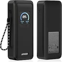 Funda compatible con Anker Prime Power Bank 26,250 Mah 300 W, silicona suave, a prueba de golpes, para banco de energía Anker de 300 W Prime con correa antipérdida, pantalla LCD visible (negro)