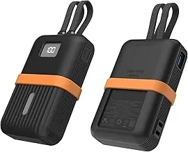 Funda de silicona para Anker Zolo Power Bank 2025 (20,000 mAh, 45 W/30 W) A1689/A1681 con orificio para cordón, compacta, agarre táctil, protección contra impactos para uso diario y viajes, solo funda (negro)