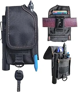 Funda multiherramienta con clip, pequeña funda para cinturón de múltiples bolsillos compatible con Leatherman Wave+ herramienta plegable de señal, bolsa táctica de utilidad para camping, senderismo