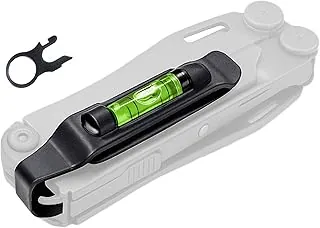 Galvanox - Clip de bolsillo para Leatherman con nivel incorporado y anillo de cordón de liberación rápida, se ajusta a modelos de multiherramienta Charge/Wave/Surge y más, acero de carbono duradero