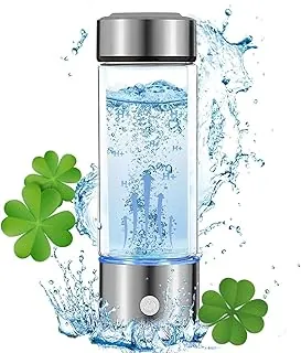 Generador de botellas de agua de hidrógeno actualizado, máquina ionizadora de agua de hidrógeno portátil, recargable, vaso de agua rica en hidrógeno, vaso de salud de 14.2 fl oz, regalo para amigos/mujeres/hombres/mamá/padre/abuelo/abuela