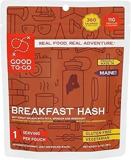 GOOD TO-GO Hash de desayuno (porción individual) | Alimentos para acampar y mochileros | Solo tienes que añadir agua para mochileros | Las comidas deshidratadas GOOD TO-GO saben mejor que los