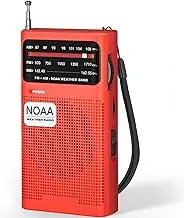 Goodes Radio meteorológica NOAA, AM FM NOAA Radio de emergencia portátil con la mejor recepción, conector para auriculares, alimentado por 2 baterías AA, radios transistores que funcionan con pilas
