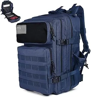 gracedon Mochila táctica – Bolsa militar Molle de 3 días para hombres y mujeres, mochila grande de asalto, 45 litros (azul marino)