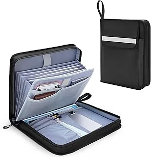 GRAOSO Portadocumentos de barco, carpeta de documentos de viaje impermeable con 6 carpetas expandibles para papeles A4, con 1 asa de asa, tira reflectante y marco de nombre personalizado, diseño