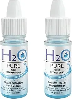 H2O Pure Water Preserver Drops | Aditivo de almacenamiento de agua a largo plazo | Estabilizador de agua para preparación de emergencia | Gotas de almacenamiento de agua para viajes y mochileros |