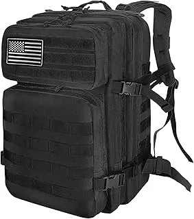 HEMSO Mochila táctica militar, 45 L, paquete de asalto de 3 días, mochila de viaje Molle, mochila grande impermeable para caza, senderismo, campamento y otras actividades al aire libre