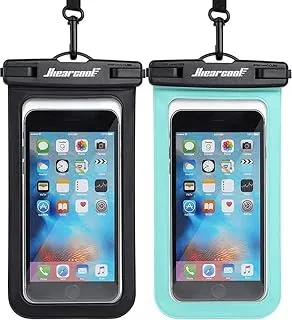 Hiearcool - Funda impermeable IPX8, universal y compatible con celular iPhone 12, Pro 11, Pro Max, XS, Max, XR, X, 8, 7, Samsung Galaxy S10, S9, Google Pixel 2 y HTC hasta 7 pulgadas, 2 unidades