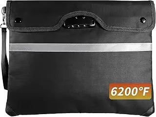 HOMELYLIFE Bolsa de dinero ignífuga, A4 (15 x 11.8 pulgadas) 6200 °F ignífuga, impermeable, extra gruesa forro de algodón ignífugo para uso en el hogar y la oficina, almacenamiento seguro para objetos de valor, cenizas, contratos, joyas y documentos importantes