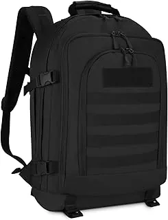 HUNTVP Mochila táctica 45L Mochila militar expandible MOLLE Mochila de caza Bolsa de equipo de asalto Mochila del ejército (negro)