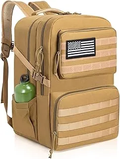 IBVIVIC Mochila táctica de 45L para hombres, resistente al agua, militar, MOLLE, mochila de asalto para caza, camping, viajes (caqui)