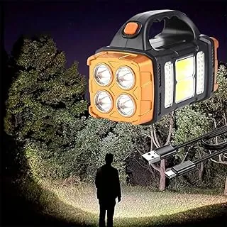 IFTHFOUR Linterna Solar de Altos Lúmenes - Luz de Trabajo LED con Recargable USB-C, Impermeable, Linterna y Farol Multifuncional para Acampar, Emergencias y Actividades al Aire Libre