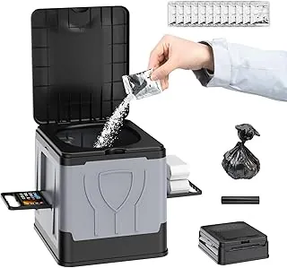 Inodoro portátil para acampar para adultos (gris)