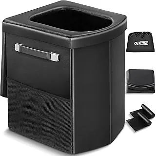 Inodoro portátil para adultos, inodoro plegable para acampar con asiento de cuero suave y cómodo, soporta hasta 400 libras, altura de 16.5 pulgadas para campamento, automóvil/viajes por