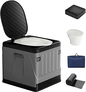 Inodoros portátiles de camping para adultos, extra grande de viaje con orinal interior y bolsa de transporte, inodoro de campamento de carga de 400 libras para automóvil, senderismo, caravana, playa, interior, exterior