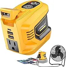 Inversor de corriente portátil real de 200 W compatible con DeWALT 20V, convertidor de batería de generador al aire libre LIVOWALNY 2 USB y toma de corriente alimentada por batería, estación de