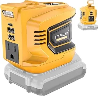 Inversor de potencia real de 200 W compatible con Dewalt, inversor de batería de CC 20 V a CA 110-120 V, generador de estación de energía portátil LIVOWALNY, adaptador de cargador alimentado por