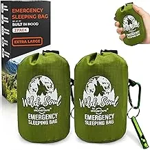 Ironstripe Bivy Sack XL - Saco de dormir de supervivencia impermeable con silbato de emergencia, capucha integrada y Mylar térmico, resistente a desgarros y pinchazos