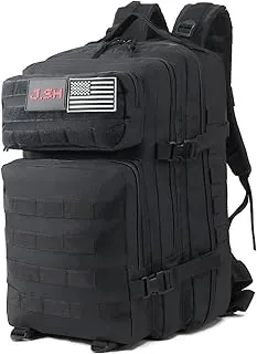 J.SH Mochila táctica militar grande de 45L para hombres, bolsa de asalto del ejército con sistema MOLLE, bolsa de 3 días para senderismo al aire libre, gimnasio, misiones tácticas, supervivencia