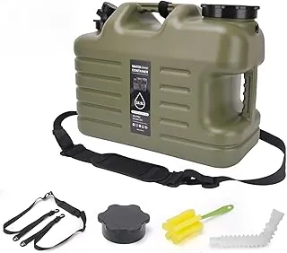 Jarra de agua de campamento de 5 galones, contenedor de agua para campamento con espita, sin BPA, verde militar, portátil, tanque de agua de emergencia para campamento de caravana, senderismo, aventuras al aire libre y preparación para desastres